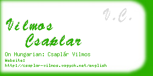 vilmos csaplar business card